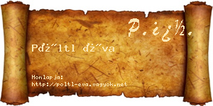 Pöltl Éva névjegykártya